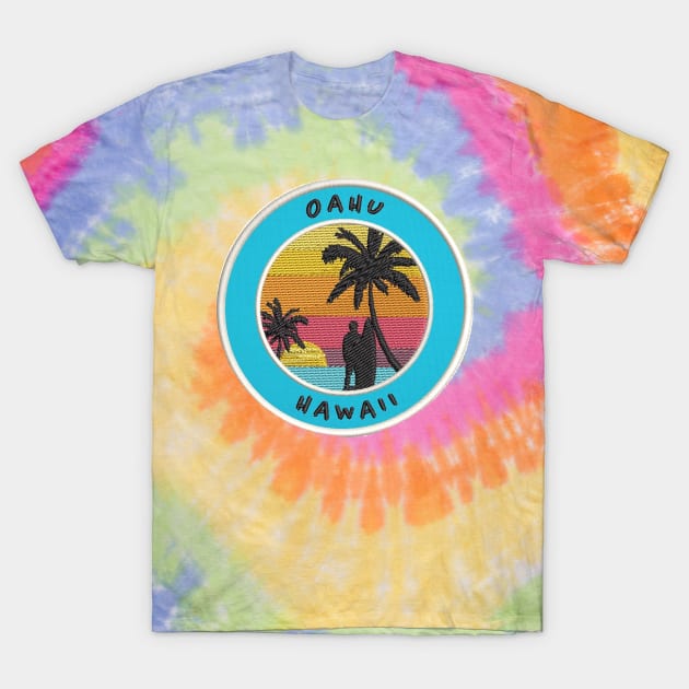 Oahu Hawaii Patch T-Shirt by HaleiwaNorthShoreSign
